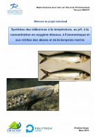 Parution du rapport sur la synthèse des tolérances aux grands paramètres physico-chimiques pour les aloses et la lamproie marine