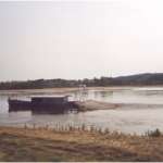 Pêcherie d’anguille argentée au guideau sur la Loire Photo : P. Boury